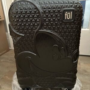 FUL DISNEY Mickey Mouse 21 in. Black Hard Sided Rolling Luggage NEW